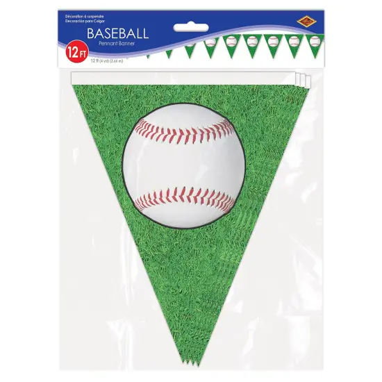 12 Pack Bulk Baseball Party Pennant Banner {3}