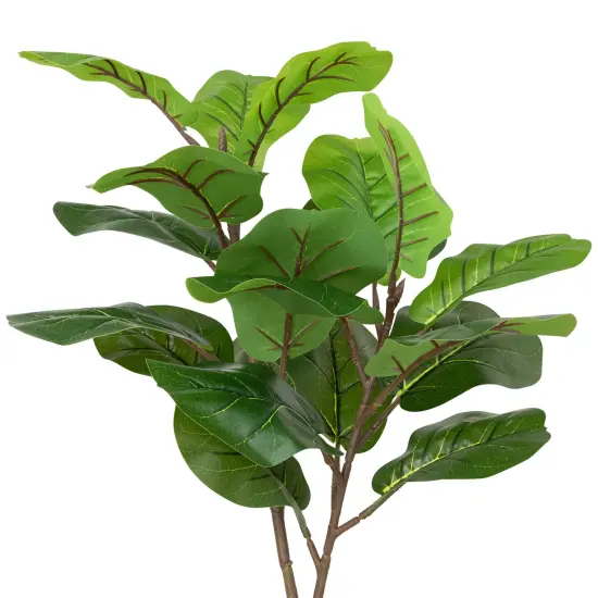 Northlight Two-Tone Fiddle Leaf Fig Artificial Potted Plant - 26" - Green {4}