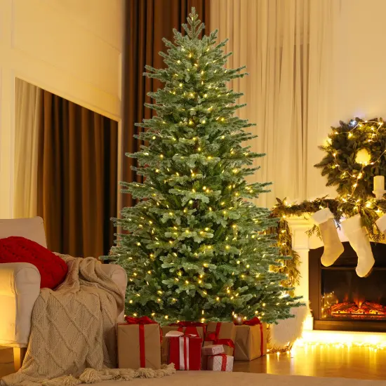 Artificial Christmas Tree with Lush PVC and Warm White LED Lights {2}