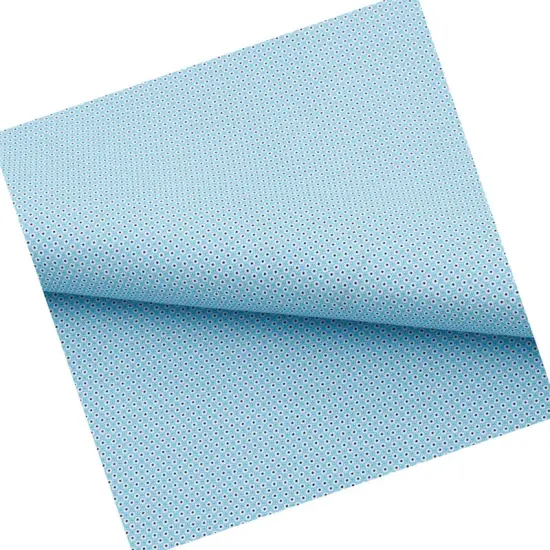 Flowers Dots Printed on Recycled Spandex Fabric Turquoise/White {5}