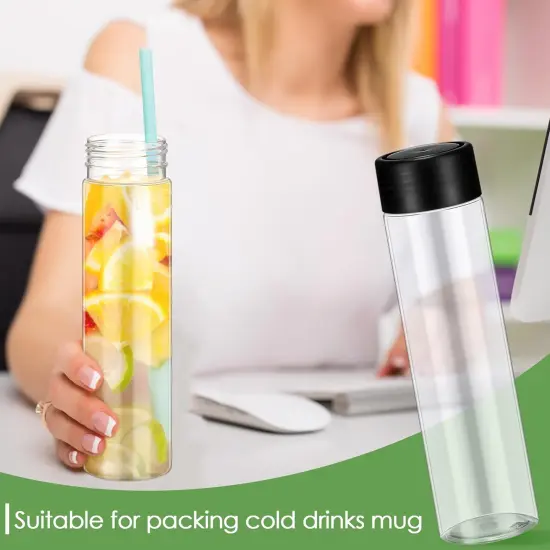 24 Pcs 13.5 oz 400 ml Plastic Juice Bottles with Caps {4}