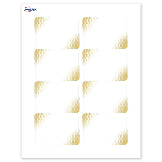 Avery Printable Rectangle Adhesive Name Badges, Pre-Printed Gold Blush Pattern, Matte White, 2-1/3" x 3-3/8", Laser & Inkjet Compatible, 80 Total, Great for Branding, Marketing, and Events {1}
