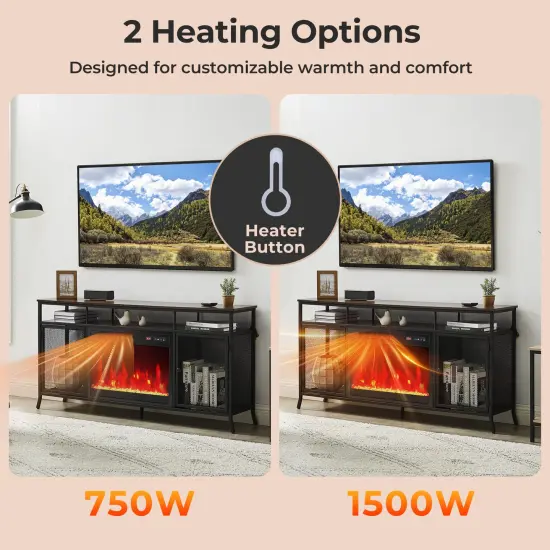 18 Inch Electric Fireplace Insert Fireplace Heater with Overheat Protection {5}