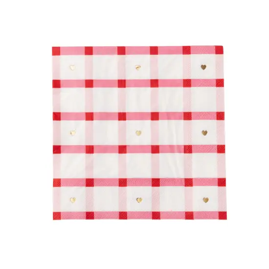 ELEGANT VALENTINE PLAID DINNER NAPKINS {1}