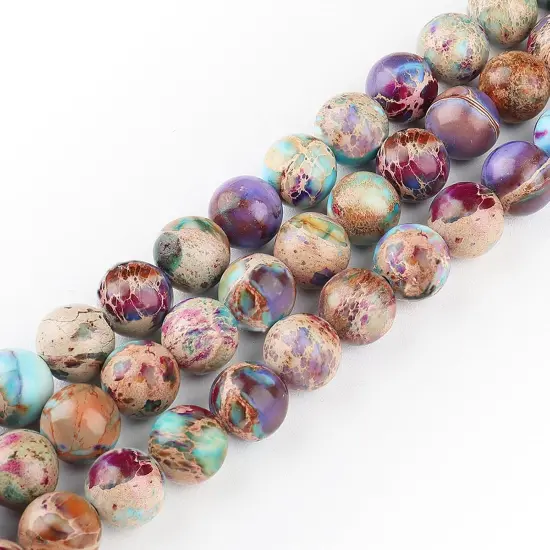 Natural Stone Beads Gemstone Beads for Jewelry Making - Galaxy Sea Sediment Jasper Beads for Bracelets, 6mm Semi Precious Crystal Round Beads(58-60pcs, 6mm, Galaxy Sea Sediment Jasper) {4}