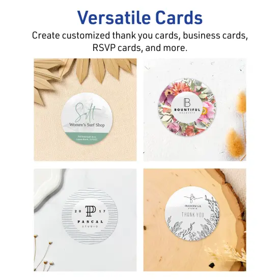 Avery Glossy White Round Cards, 4" Diameter Round {3}