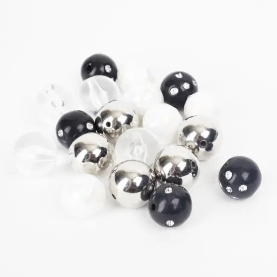 CousinDIY Bubblegum Bead 20mm 20/Pkg-Metallic Black {3}