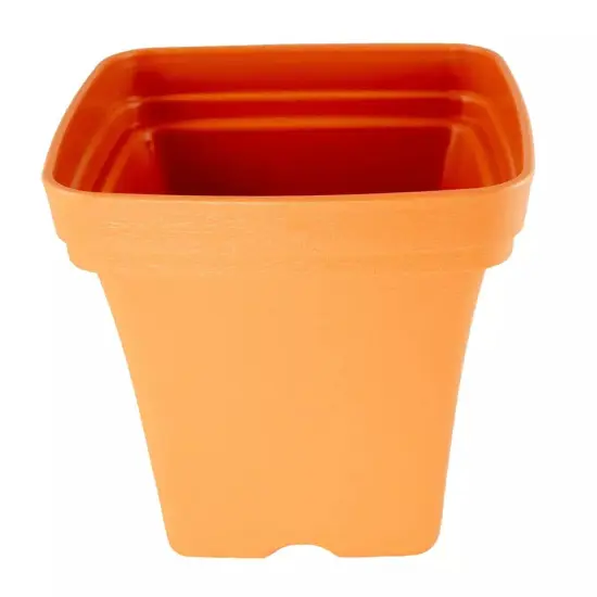 4 Mix Square Cascade Plastic Bonsai, Cactus, Succulent & Orchid Planter - Orange {2}