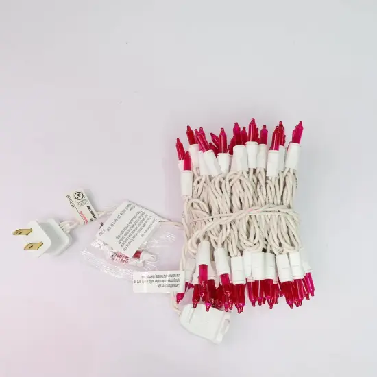 String Light,100 Count Incandescent Mini String Light in 19.6ft,Indoor/Outdoor 120V UL Certified Mini Light for Christmas,Wedding,Patio Lawn,Home,Garden,Party (Pink) {4}