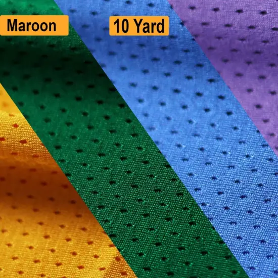 Pro Brite Mesh Fabric 100% Polyester, Breathable Activewear Mesh for Sports & Fashion Projects 58/60" Wide Maroon {1}