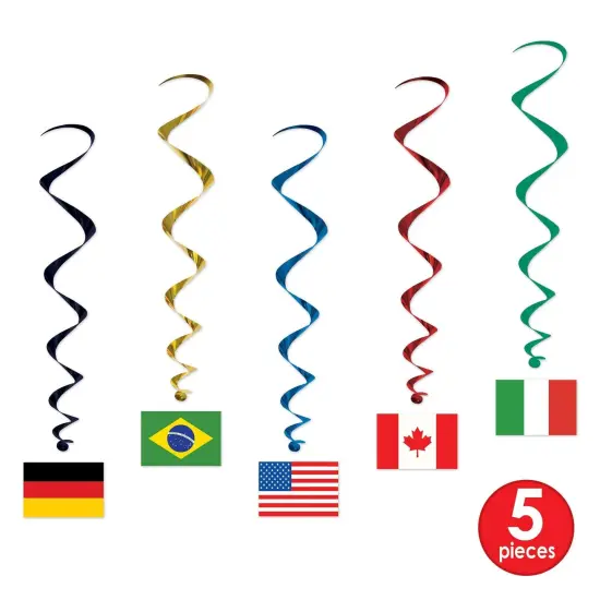 30 Piece Bulk International Flag Party Whirls {6}