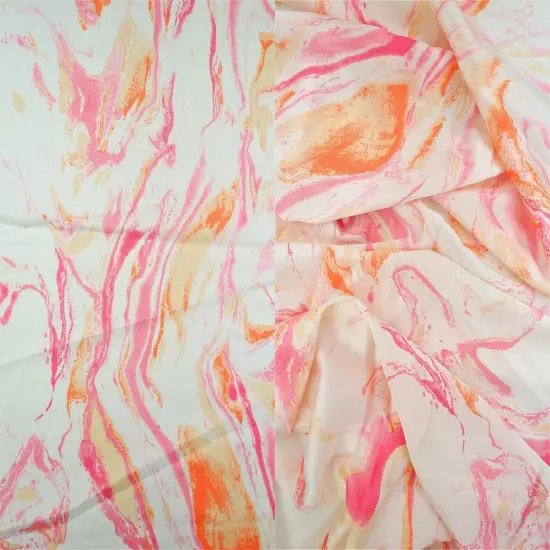 1 Yard Bubble Satin Marble Print Woven Fabric Soft Durable Drapery Use 58/59" Width SAND/TEAL BLUE {7}