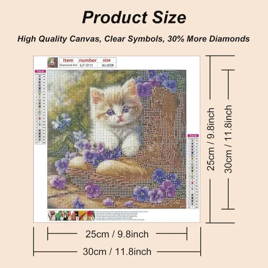 Diamond Art Painting Kits for Adults, Cat Diamond Art Kits for Beginners, 5D DIY Full Drill Gem Craft for Home Decor Gift 11.8x11.8inch, Animal {5}