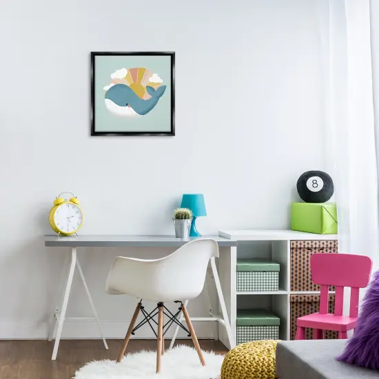 Stupell Industries Whale & Sunshine Rays Floating Frame Design by Sarah Hickman {2}