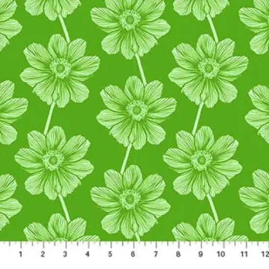 Green Floral Indelible by Anna Maria for NorthcottCotton 44"/45" Fabric Per Yard {1}
