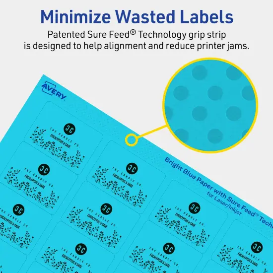 Avery Bright Blue Paper Labels, 1.25" x 1.75" Rectangle {4}