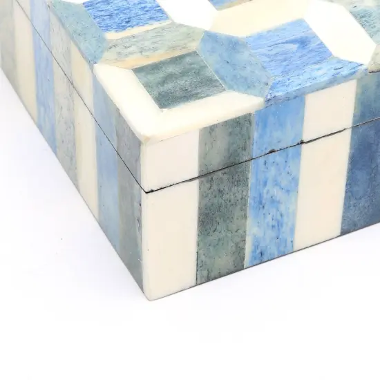 Decorative Storage Box with Bone Material - 6" X 4" X 2" {3}