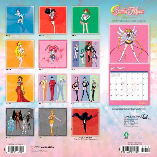 Sailor Moon OFFICIAL | 2026 12 x 24 Inch (Hanging) Monthly Square Wall Calendar {2}