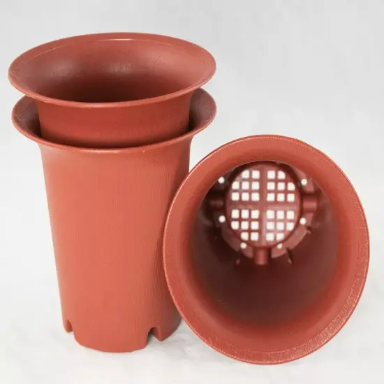 3 Round Cascade Plastic Bonsai, Succulent & Orchid Planter 4.25"x 4.25"x 4.5" {4}