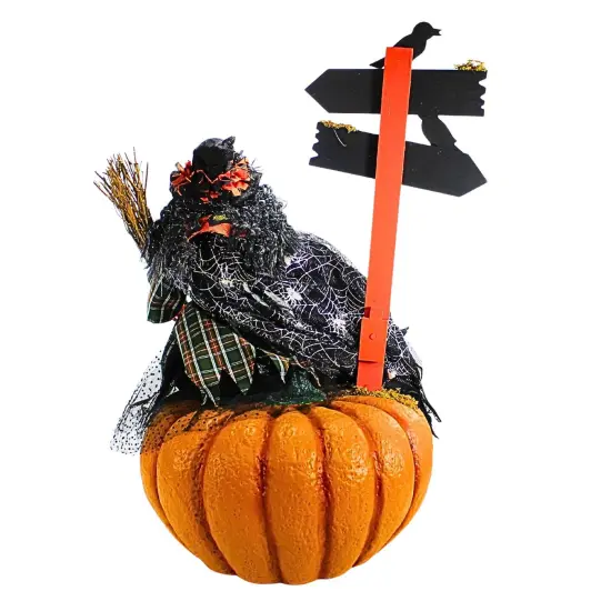 Karen Didion 30.0 Inch Agnes Witch Halloween Figurine , Lighted Halloween Decor Fiber Optic Orange {2}