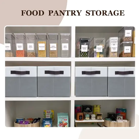 4 Pack Large Summer Storage Baskets for Shelves | Fabric Closet Organizers and Storage Bins with Handles Home Organization | Decorative Collapsible Baskets {5}