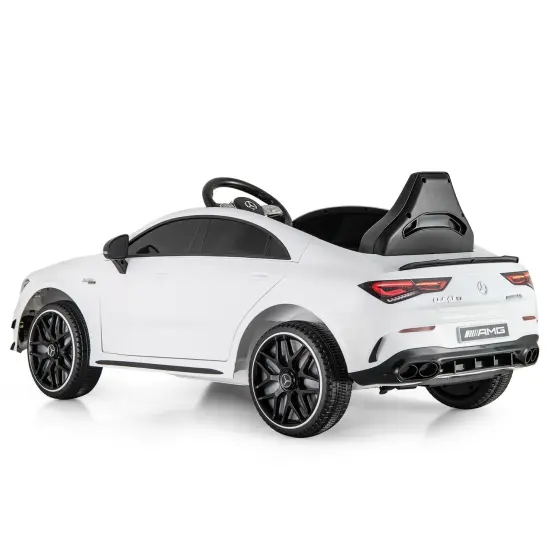 12V Mercedes-Benz AMG CLA 45 Kids Ride-On Car with Remote Control & LED Lights White {3}