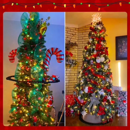 3 Rolls Mesh Ribbon for Wreaths, 6 Inch x 30 Feet Each Roll Red Green White Poly Deco Mesh Rolls, Christmas Ribbon for Wreaths, Swags and Christmas Tree Decoration {4}