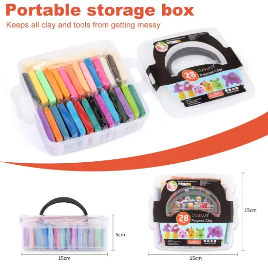 Polymer Clay Starter kit, Oven Bake Modeling Clay with Sculpting Tools, 28 Colors,1.7 lb {6}