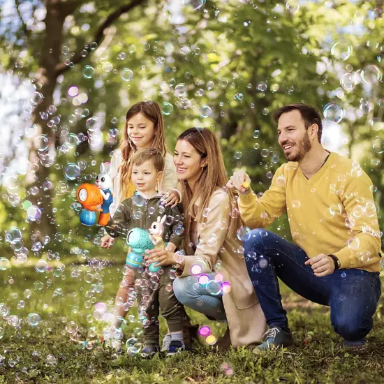 Bubble Guns for Toddlers,2pcs Rabbit Bubble Machine for Kids,Automatic Bubble Blower with 10 Bubble Solutions {5}