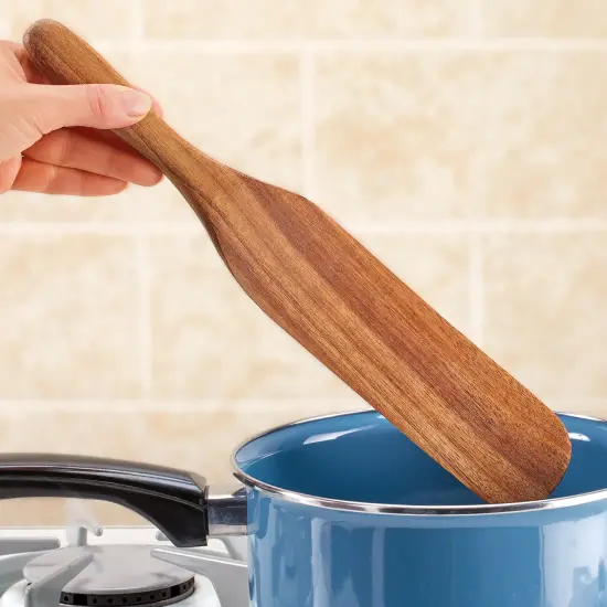 Collections Etc 3-Piece Multi-Use Wood Spurtle Utensil Set {6}