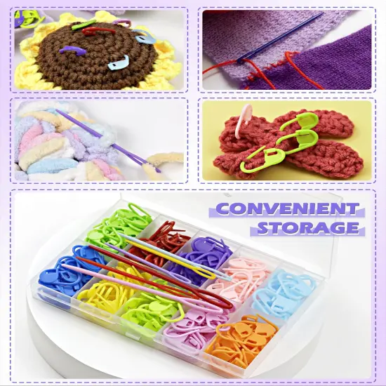 200 Pcs Stitch Markers 10 Color Knitting Markers {5}