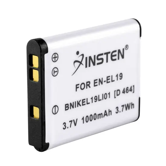 Insten Battery Pack EN-EL19 ENEL19 for Nikon Coolpix S2500 S3100 S3300 S4100 S4300 S5200 S6400 S6500 S6600 S6800 S100 White {1}