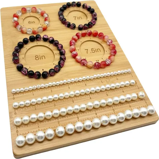 Bead Boards for Jewelry Making, Bamboo Beading Board for Jewelry Bracelet Making, Bracelet Bead Board, Bracelet Bead Board for Bracelet, Jewelry Making Supplies,DIY Small 6"/ 7"/ 7.5"/ 8" {4}