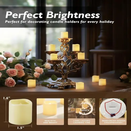 24 Pack Flickering Flameless Votive Candles (Warm White) {5}