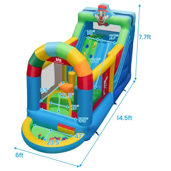Inflatable Bounce House Obstacle Course with Ball Pit and Silde with 735W Blower {4}