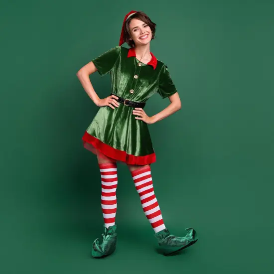 Women's Deluxe Costume Cloth Elf Shoes {6}
