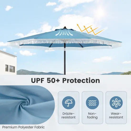 9 FT Patio Umbrella with UV-Resistant Fabric, Adjustable Tilt, and Easy Setup for Outdoor Garden, Pool, and Backyard Navy {6}