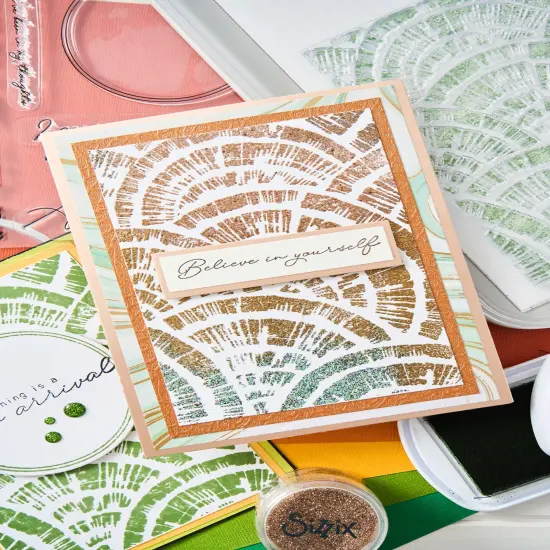 Sizzix A5 Clear Stamps W/Framelits Dies By Stacey Park 7/Pkg-Creative Coordinations, Radiance {4}