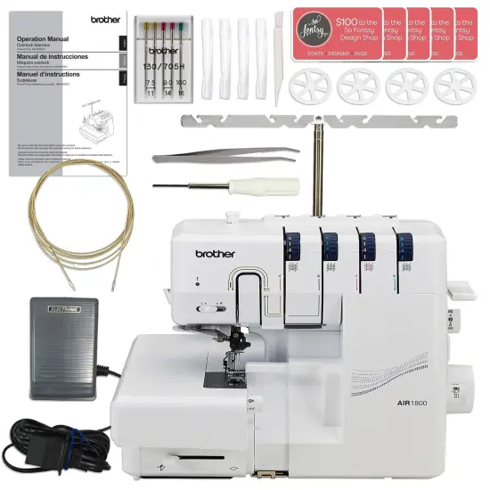 Brother Air1800 Air Serger with Jet-Air Threading with 83 Spools & 200+ Accessories {2}