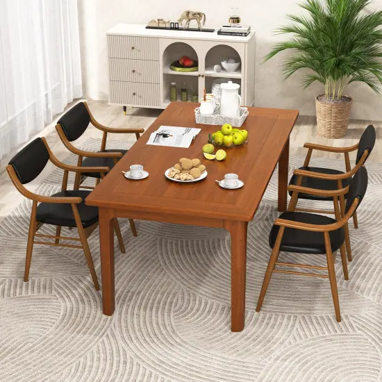 Brown Wooden Dining Chair Set of 2 with Cushioned Seat and Back Support for Comfort Black {5}