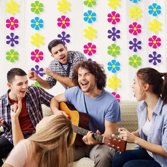 5 Pack Flower Paper Garland Kit Decorations 60's Hippie Party Banners {5}