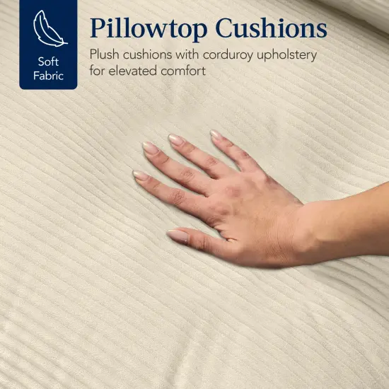 Best Choice Products 82in Modular Sectional Pillowtop Sofa w/ Ottoman & Storage Ivory {5}