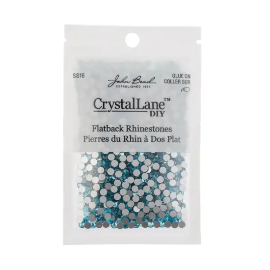 Crystal Lane DIY SS16 Glass Flatback Rhinestones, 1440pcs Aquamarine {3}