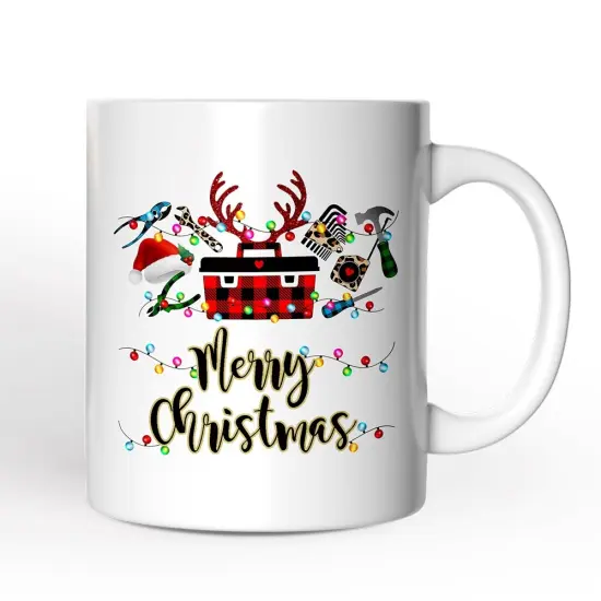 Handyman Buffalo Plaid Christmas Woodworking Mug Gift {1}