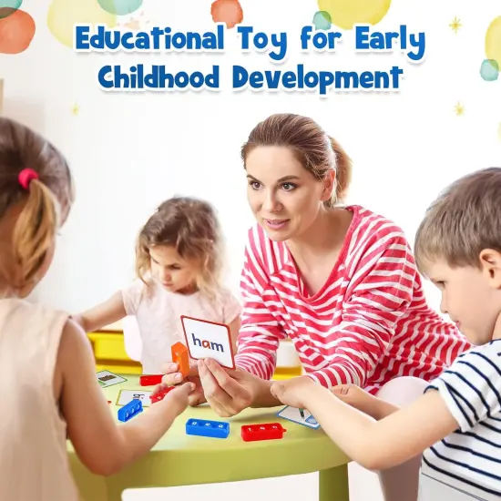 Phonics Games Flash Cards for Preschool Kindergarten Classroom Supplies,Special Education Reading Manipulative Spelling Toy for Learning Activity Teacher School {4}