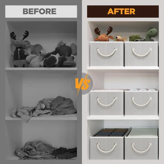 Fabric Storage Bins 4-Pack, Collapsible Storage Baskets for Organizing {4}