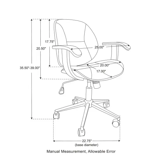 Modern Ergonomic Faux Leather Gaslift Adjustable Swivel Office Task Chair Russet {12}