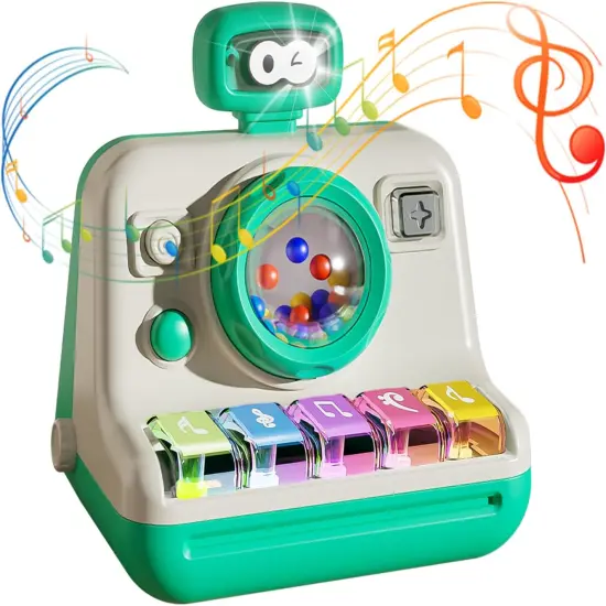 Baby Piano Musical Instruments Toys - Camera Themed Light Up Interactive Toys for Toddlers 1-3 Tummy Time & Infant Activity, 6-12 Month Toys First Birthday Gifts for Boys Girls Learning {1}