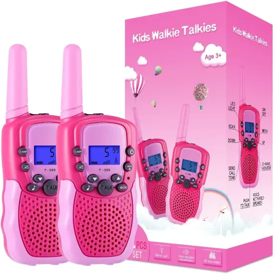 Toys for 3-12 Year Old Girls Boys, Walkie Talkies for Kids 22 Channels 2 Way Radio Toy with Backlit LCD Flashlight, 3 Miles Range for Outside, Camping, Hiking {1}