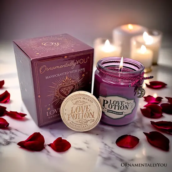 Love Potion Romantic Candle, Sandalwood Flavored Valentine Decor {2}